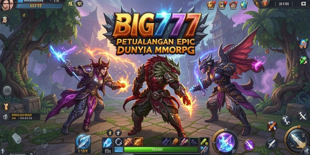 Gameplay utama BIG777 yang menampilkan pertarungan seru dalam dunia MMORPG.