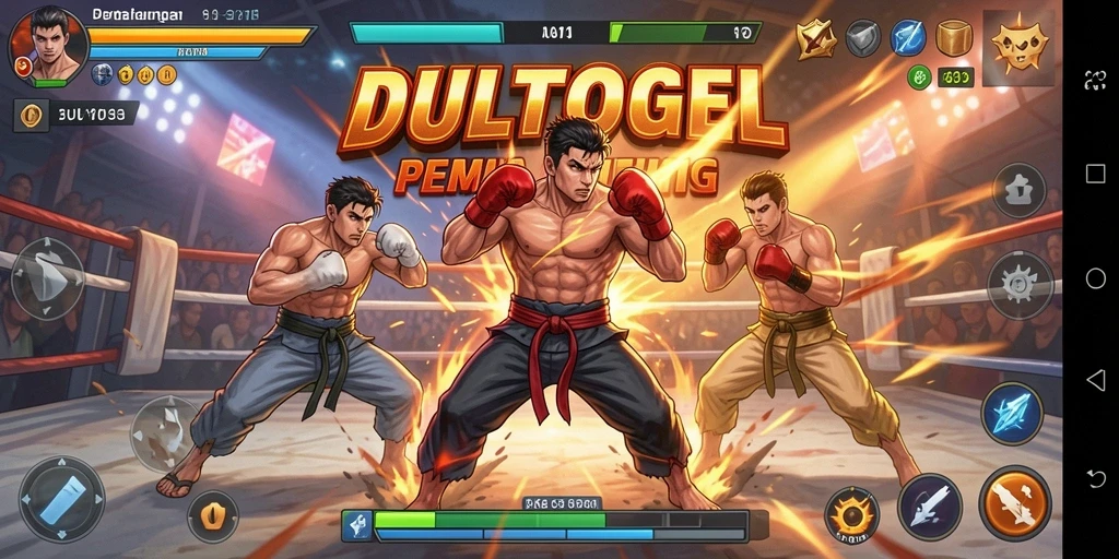 Tampilan gameplay seru DULTOGEL dengan pertarungan intens.