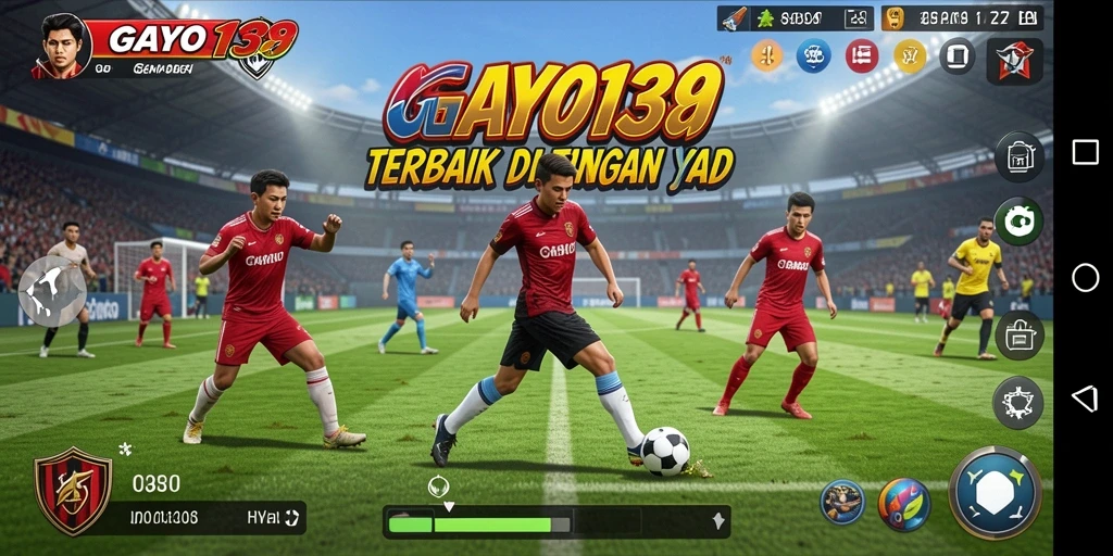 Tangkapan layar menunjukkan aksi mendebarkan di lapangan sepak bola GAYO138.