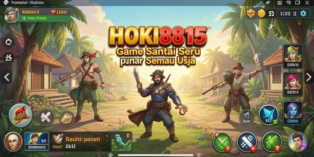 Tampilan gameplay HOKI8815 yang ceria dan menghibur.