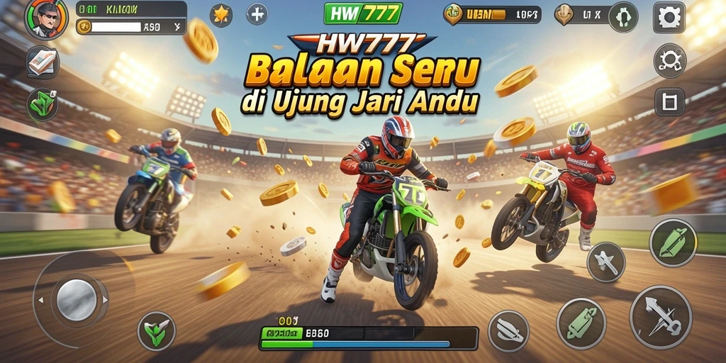 Screenshot HW777 menampilkan aksi balapan yang mendebarkan dan grafis menawan.