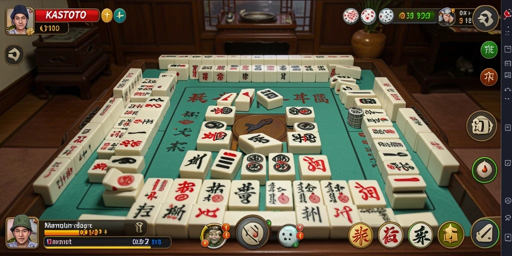 Tampilan screenshot KASTOTO menampilkan keseruan gameplay Mahjong yang menantang.