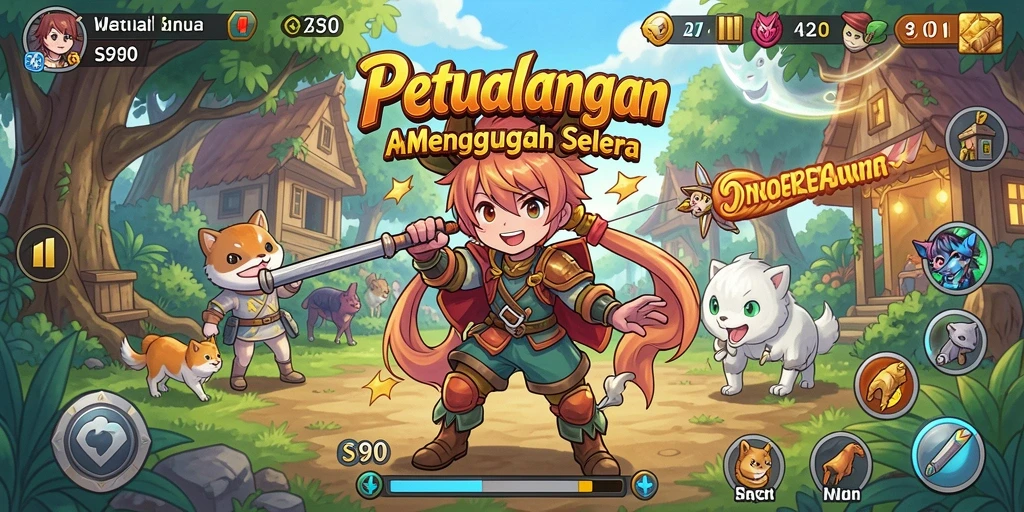 Screenshot gameplay S80 yang menunjukkan aksi karakter anime.