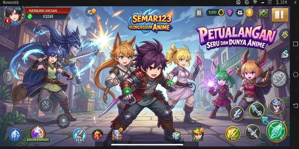 Tampilan gameplay SEMAR123 yang menawan dengan karakter Anime yang menarik.