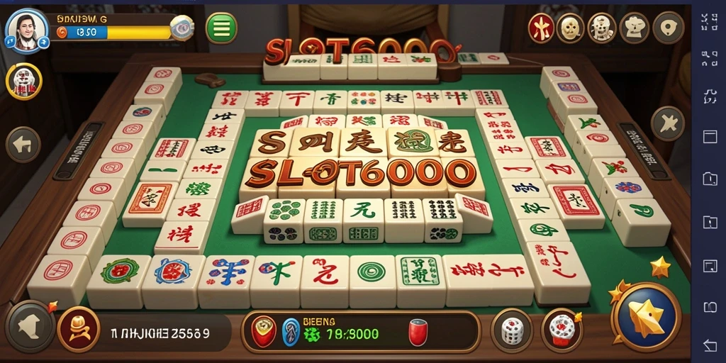 Screenshot gameplay SLOT6000 yang menampilkan suasana permainan Mahjong yang seru.