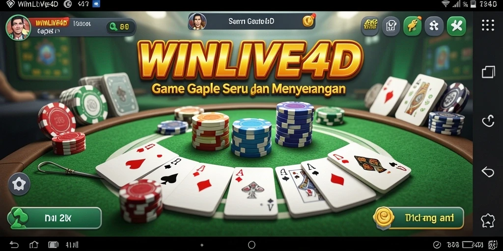 Gameplay seru dari WINLIVE4D yang menampilkan suasana Gaple.